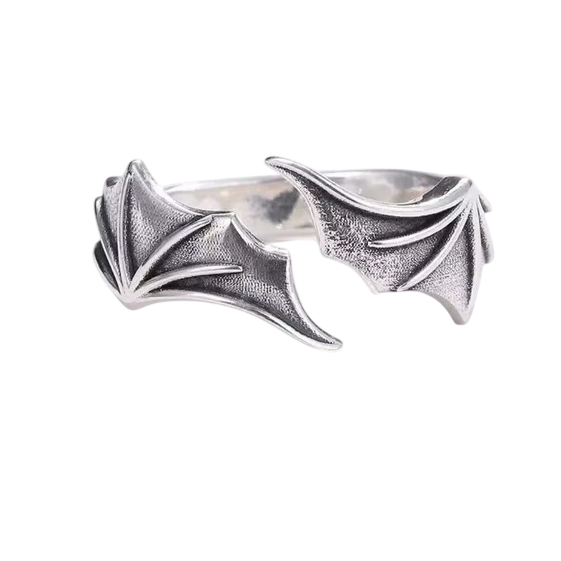Wing motif open-band ring